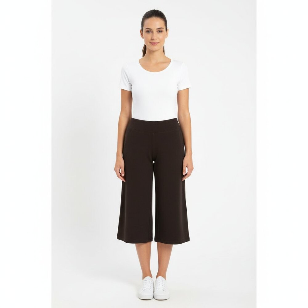 *NY&C Sport Brown Wide Leg Capri Pant